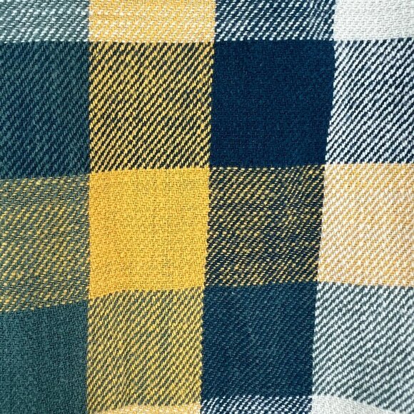 Woolrich Men's Yellow/Blue Long Sleeve Flannel Plaid Button Down Size L - Picture 3 of 11